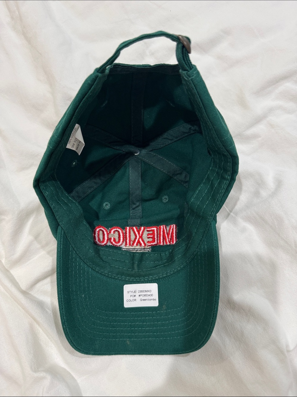 Mexico Embroidered Green Baseball Cap - Picture 3 of 7